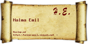 Halma Emil névjegykártya